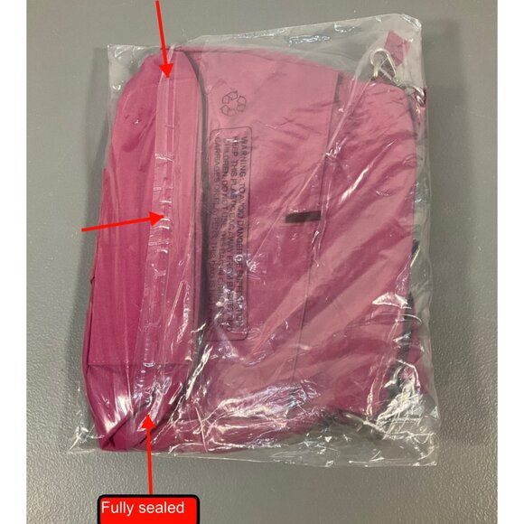 Baggallini Amanda RFID Crossbody Bag - Washable Nylon, Fuschia, Secure & Stylish - Picture 5 of 7